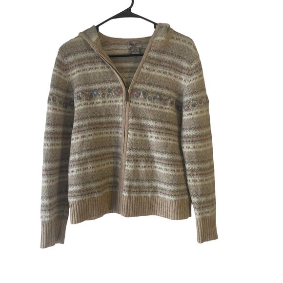 Eddie Bauer Collectibles Women's Size XL 100% Lambs Wool Full Zip Sweater - Picture 1 of 9